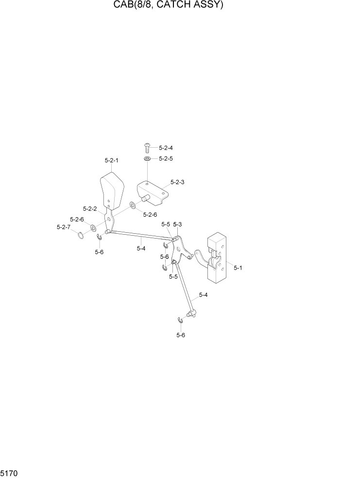 Схема запчастей Hyundai HL7803A - PAGE 5170 CAB(8/8, CATCH ASSY) СТРУКТУРА