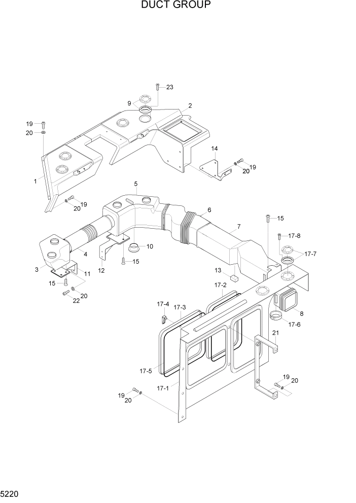 Схема запчастей Hyundai HL7803A - PAGE 5220 DUCT GROUP СТРУКТУРА