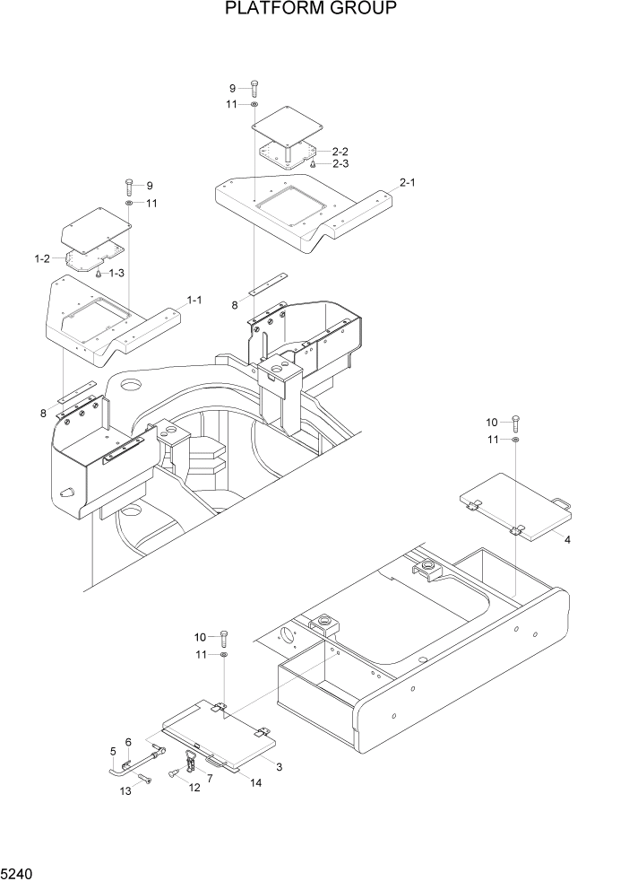 Схема запчастей Hyundai HL7803A - PAGE 5240 PLATFORM GROUP СТРУКТУРА