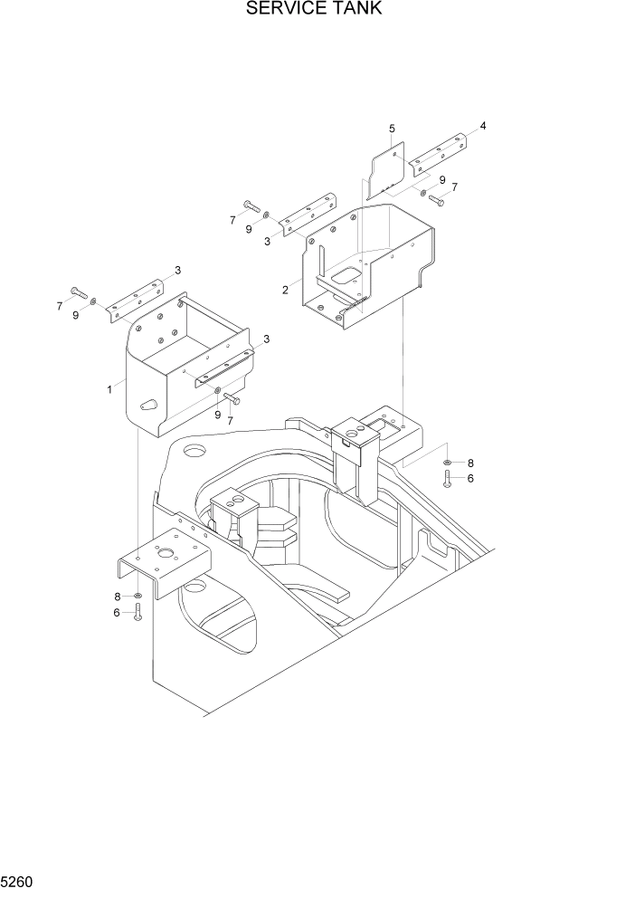 Схема запчастей Hyundai HL7803A - PAGE 5260 SERVICE TANK СТРУКТУРА