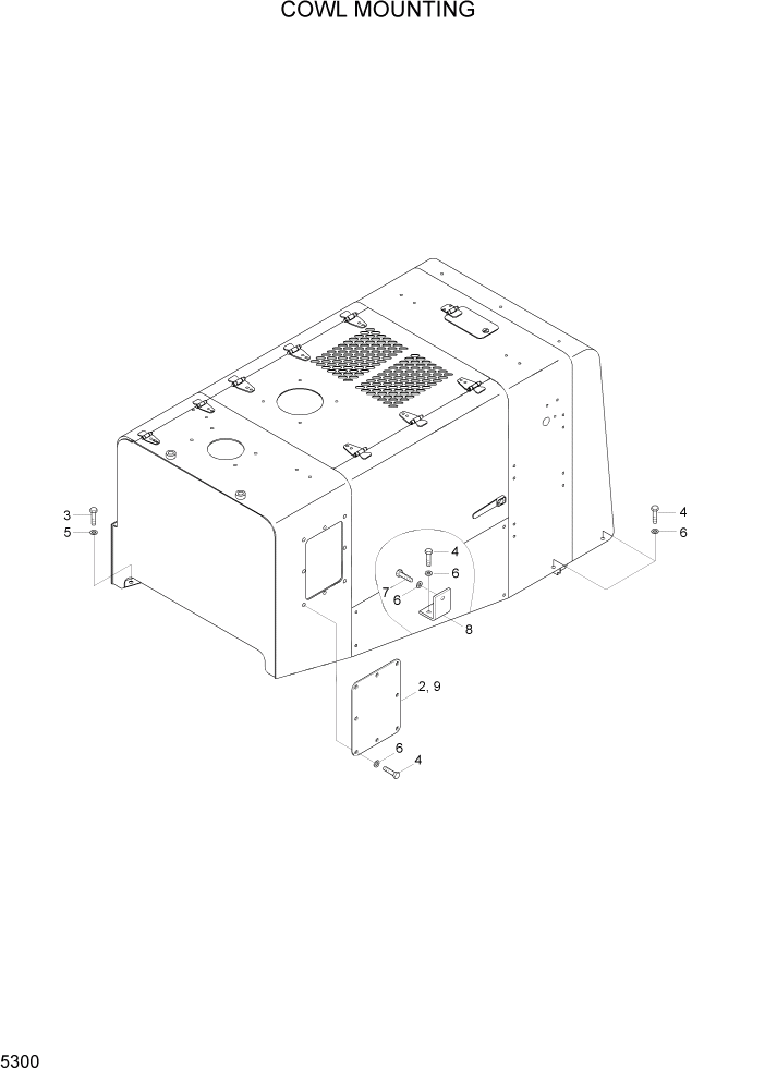 Схема запчастей Hyundai HL7803A - PAGE 5300 COWL MOUNTING СТРУКТУРА