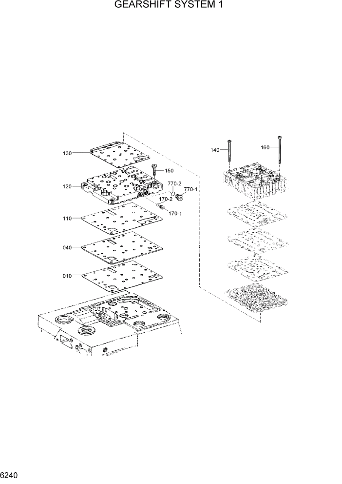 Схема запчастей Hyundai HL7803A - PAGE 6240 GEARSHIFT SYSTEM 1 СИЛОВАЯ СИСТЕМА