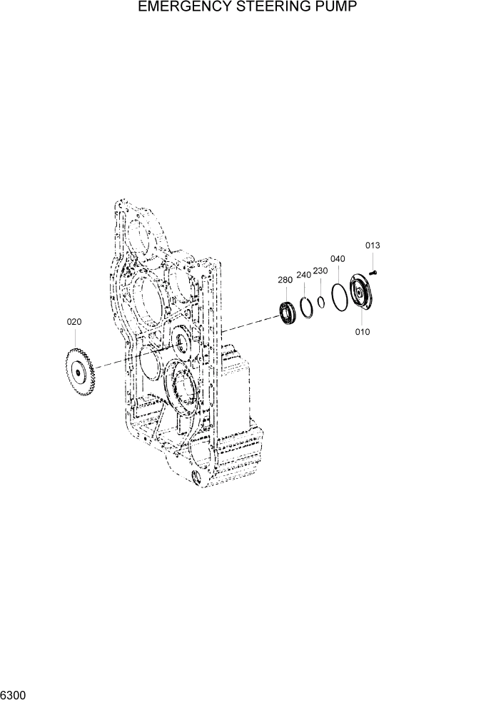 Схема запчастей Hyundai HL7803A - PAGE 6300 EMERGENCY STEERING PUMP СИЛОВАЯ СИСТЕМА