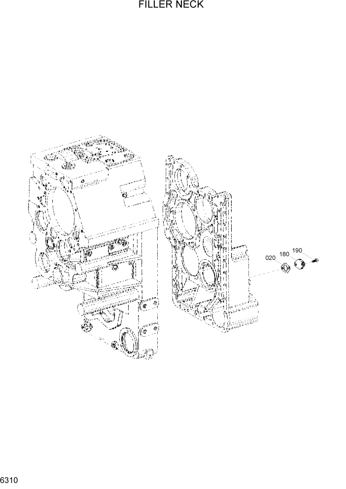 Схема запчастей Hyundai HL7803A - PAGE 6310 FILLER NECK СИЛОВАЯ СИСТЕМА