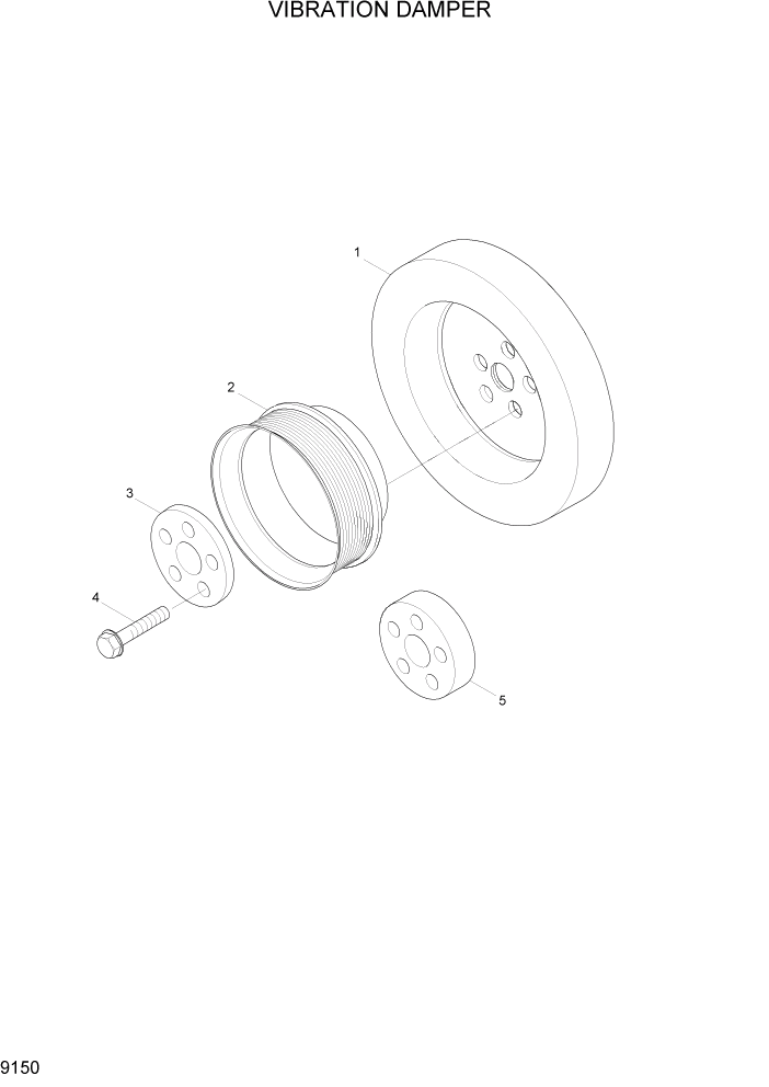 Схема запчастей Hyundai HL7803A - PAGE 9150 VIBRATION DAMPER ДВИГАТЕЛЬ БАЗА