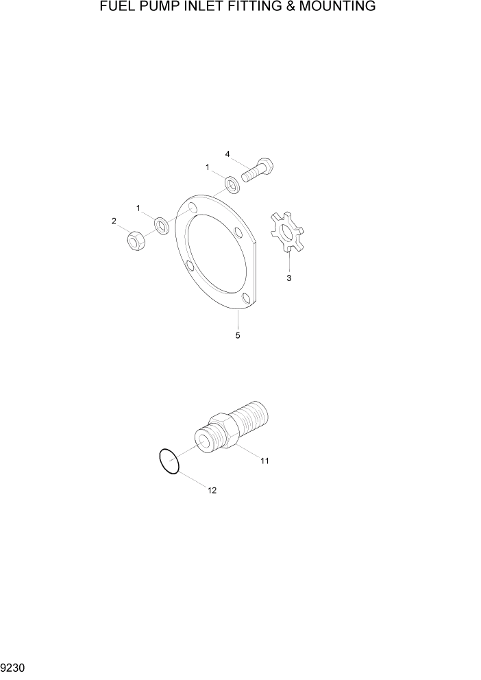 Схема запчастей Hyundai HL7803A - PAGE 9230 F/PUMP INLET FITTING & MOUNTING ДВИГАТЕЛЬ БАЗА