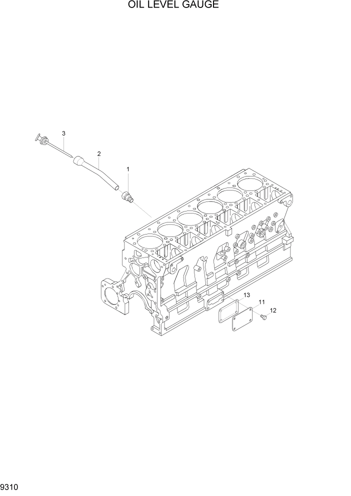 Схема запчастей Hyundai HL7803A - PAGE 9310 OIL LEVEL GAUGE ДВИГАТЕЛЬ БАЗА