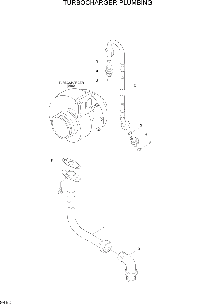 Схема запчастей Hyundai HL7803A - PAGE 9460 TURBOCHARGER PLUMBING ДВИГАТЕЛЬ БАЗА