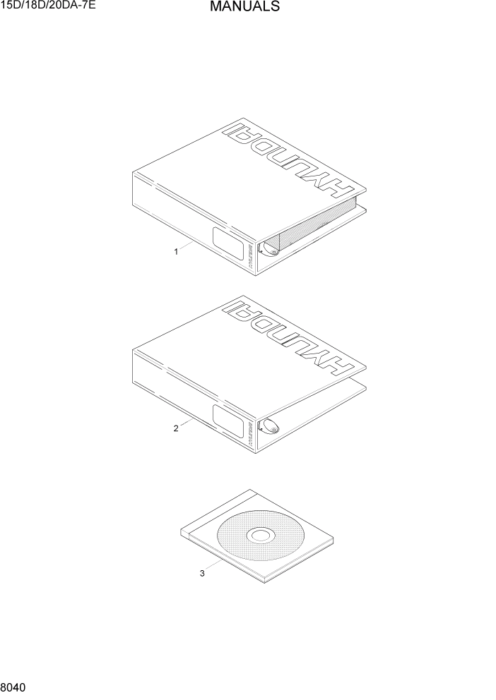 Схема запчастей Hyundai 15D/18D/20DA-7E - PAGE 8040 MANUALS ДРУГИЕ ЧАСТИ