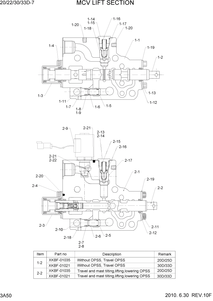 Схема запчастей Hyundai 20/25/30/33D-7 - PAGE 3A50 MCV LIFT SECTION ГИДРАВЛИЧЕСКАЯ СИСТЕМА