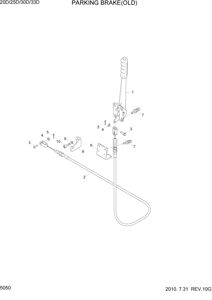 Схема запчастей Hyundai 20/25/30/33D-7 - PAGE 5050 PARKING BRAKE(OLD) СИСТЕМА УПРАВЛЕНИЯ