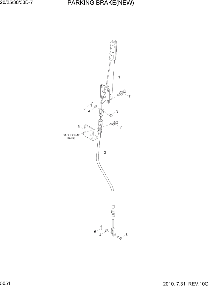 Схема запчастей Hyundai 20/25/30/33D-7 - PAGE 5051 PARKING BRAKE(NEW) СИСТЕМА УПРАВЛЕНИЯ