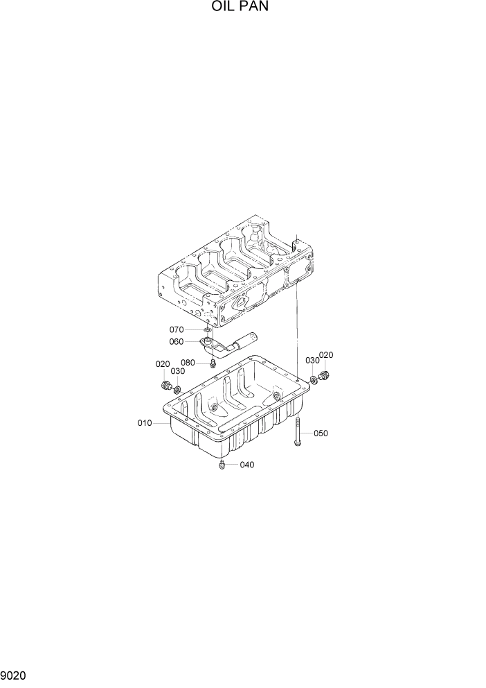 Схема запчастей Hyundai 20/25/30/33D-7 - PAGE 9020 OIL PAN ДВИГАТЕЛЬ БАЗА