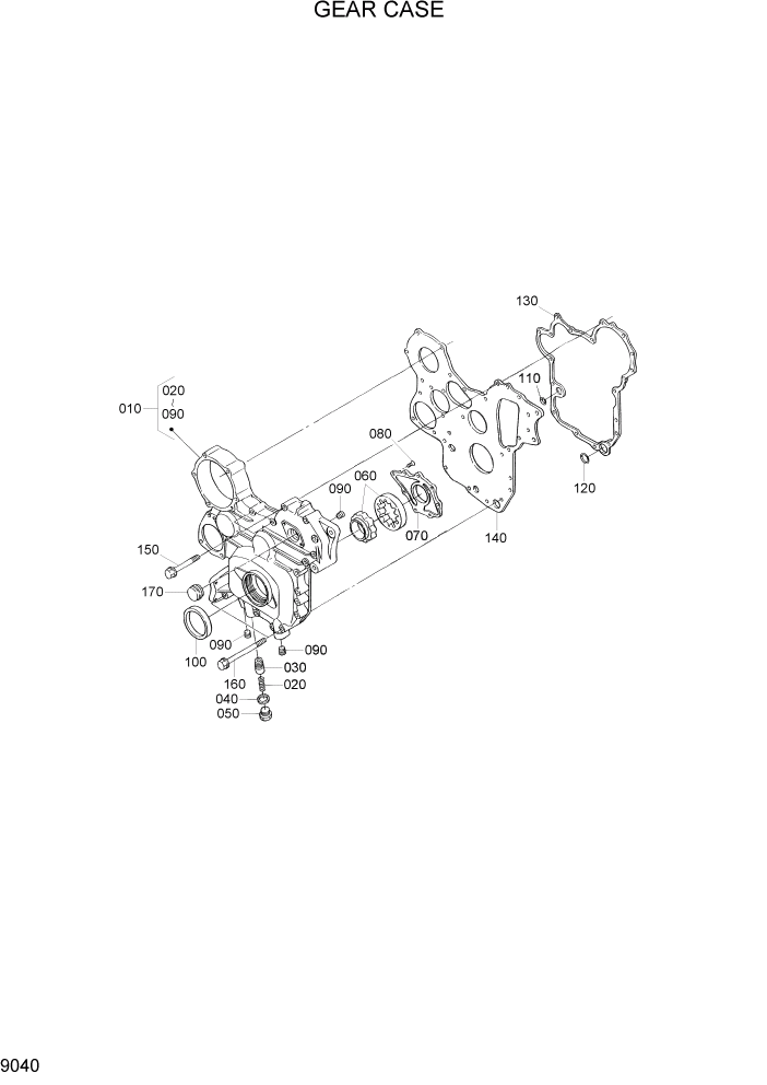Схема запчастей Hyundai 20/25/30/33D-7 - PAGE 9040 GEAR CASE ДВИГАТЕЛЬ БАЗА