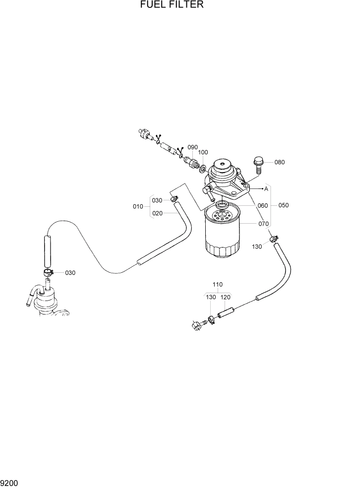 Схема запчастей Hyundai 20/25/30/33D-7 - PAGE 9200 FUEL FILTER ДВИГАТЕЛЬ БАЗА