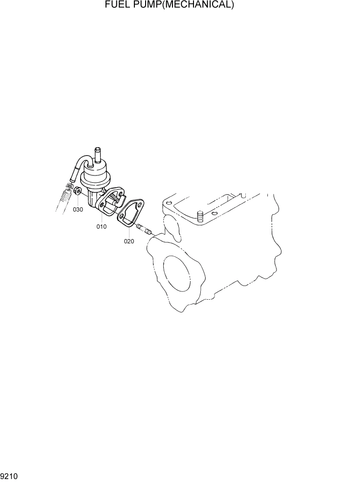 Схема запчастей Hyundai 20/25/30/33D-7 - PAGE 9210 FUEL PUMP(MECHANICAL) ДВИГАТЕЛЬ БАЗА