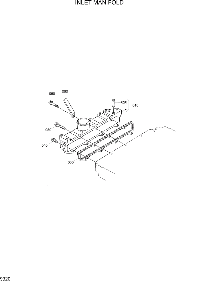 Схема запчастей Hyundai 20/25/30/33D-7 - PAGE 9320 INLET MANIFOLD ДВИГАТЕЛЬ БАЗА