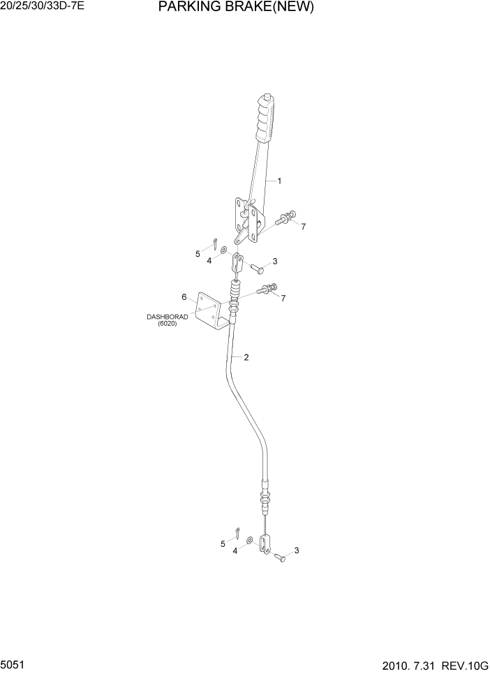 Схема запчастей Hyundai 20/25/30/33D-7E - PAGE 5051 PARKING BRAKE(NEW) СИСТЕМА УПРАВЛЕНИЯ