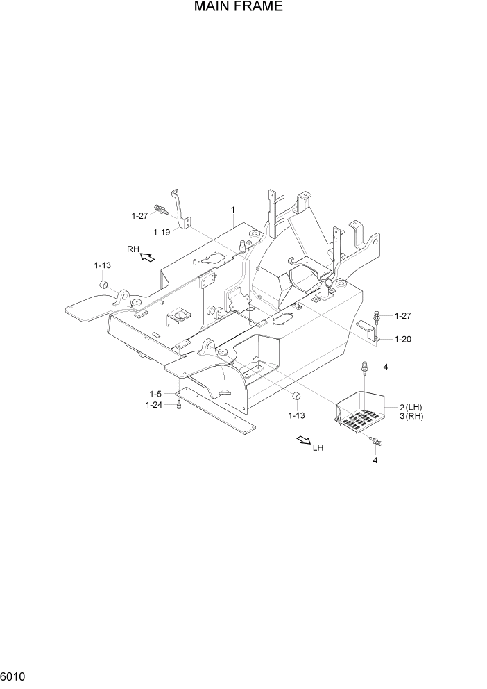 Схема запчастей Hyundai 20/25/30/33D-7E - PAGE 6010 MAIN FRAME СТРУКТУРА