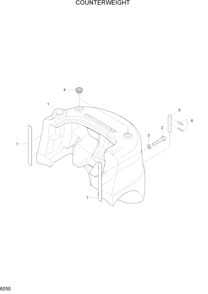 Схема запчастей Hyundai 20/25/30/33D-7E - PAGE 6050 COUNTERWEIGHT СТРУКТУРА