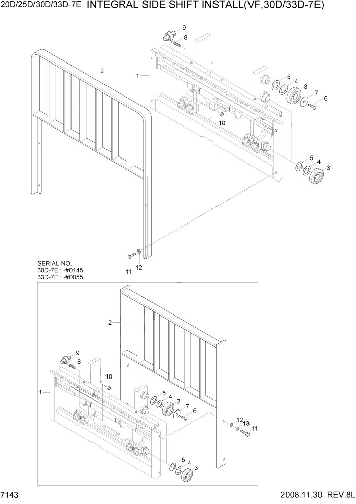 Схема запчастей Hyundai 20/25/30/33D-7E - PAGE 7143 INTEGRAL S-SHIFT INSTALL(VF,30/33D-7E) РАБОЧЕЕ ОБОРУДОВАНИЕ