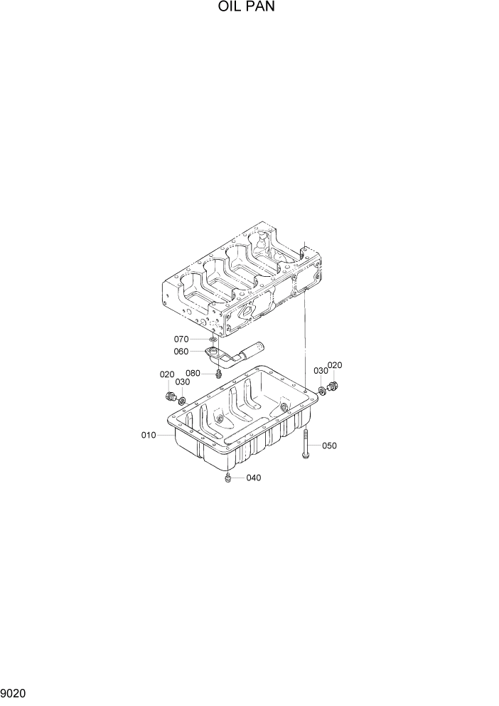 Схема запчастей Hyundai 20/25/30/33D-7E - PAGE 9020 OIL PAN ДВИГАТЕЛЬ БАЗА