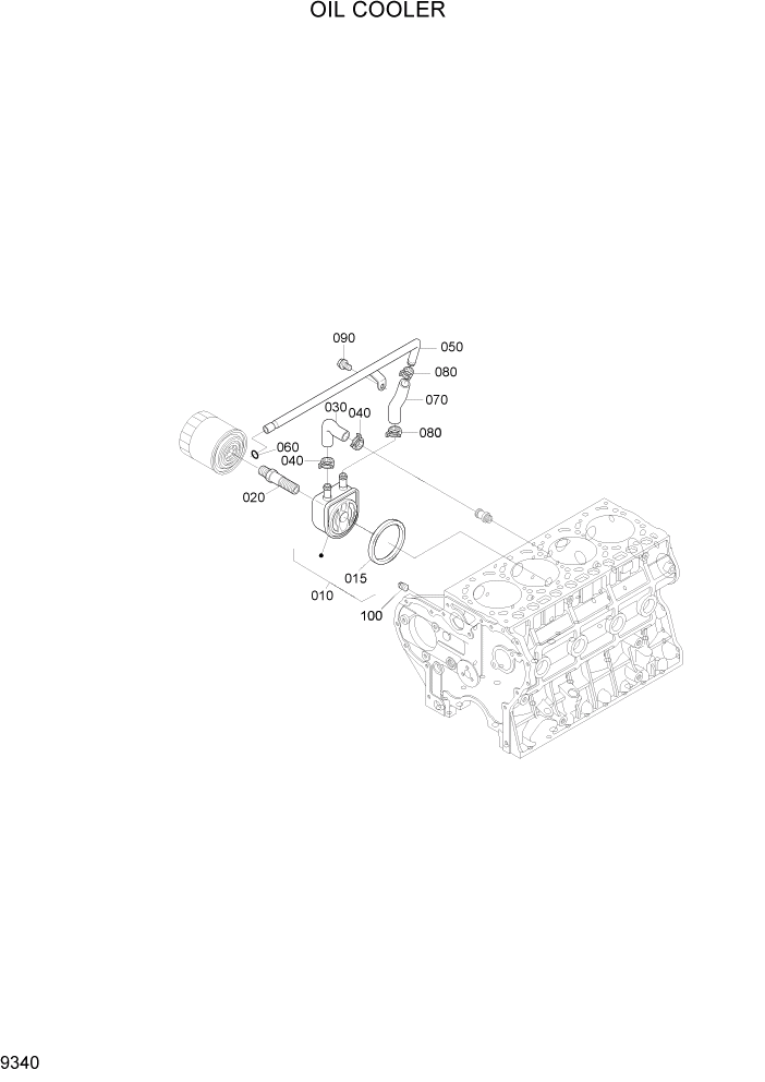 Схема запчастей Hyundai 20/25/30/33D-7E - PAGE 9340 OIL COOLER ДВИГАТЕЛЬ БАЗА