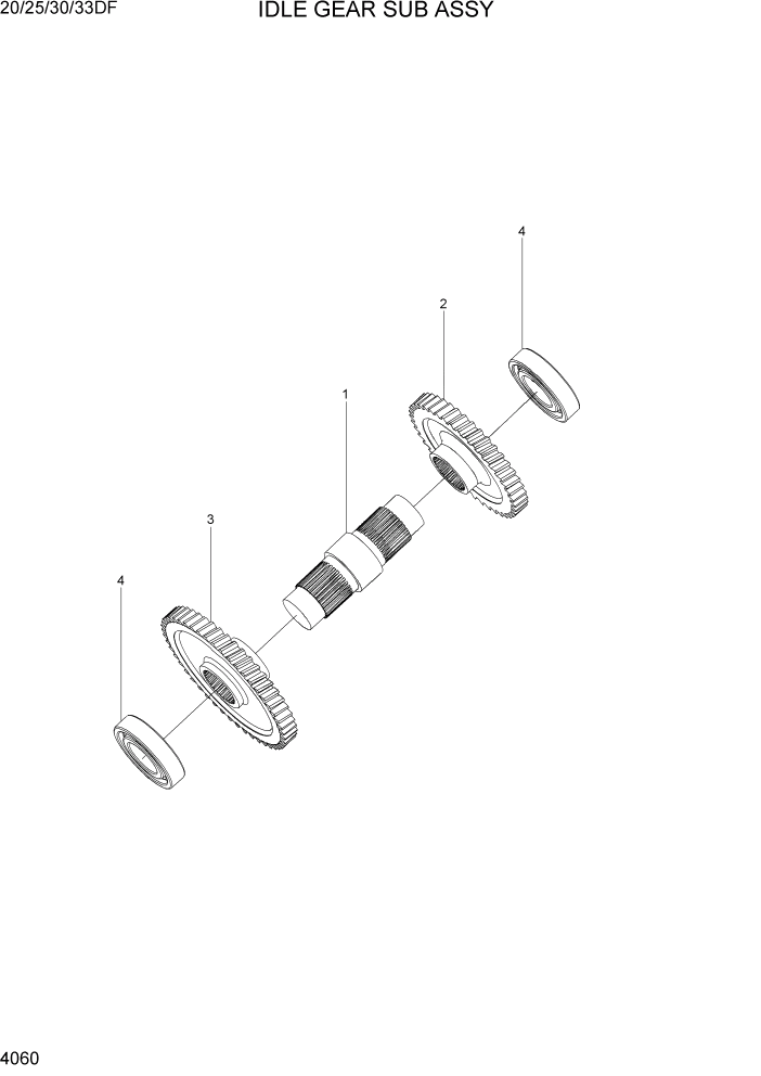 Схема запчастей Hyundai 20/25/30/33DF - PAGE 4060 IDLE GEAR SUB ASSY СИЛОВАЯ СИСТЕМА