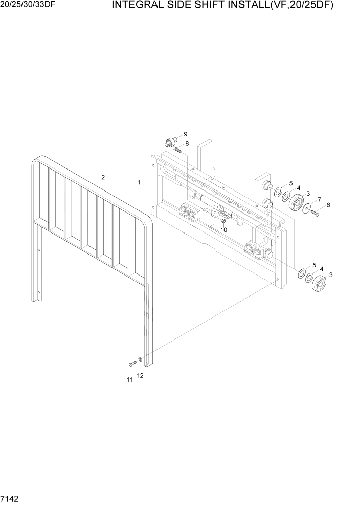 Схема запчастей Hyundai 20/25/30/33DF - PAGE 7142 INTEGRAL S-SHIFT INSTALL(VF,20/25DF) РАБОЧЕЕ ОБОРУДОВАНИЕ