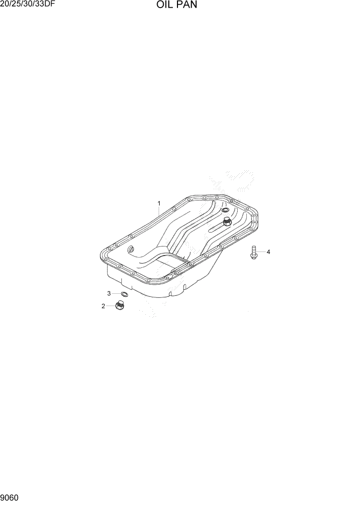 Схема запчастей Hyundai 20/25/30/33DF - PAGE 9060 OIL PAN ДВИГАТЕЛЬ БАЗА