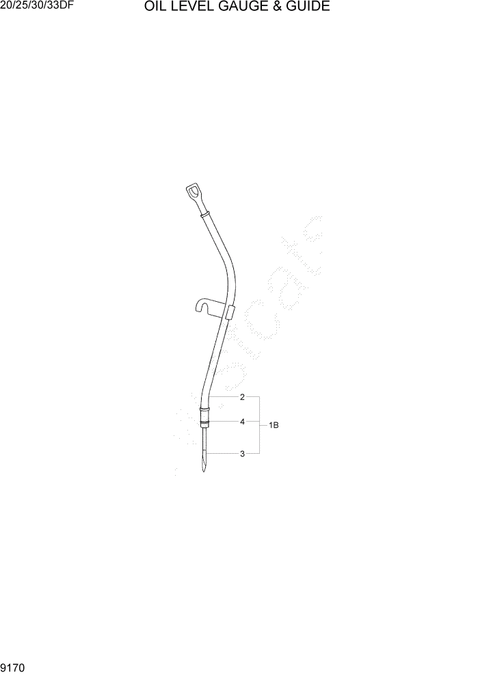 Схема запчастей Hyundai 20/25/30/33DF - PAGE 9170 OIL LEVEL GAUGE & GUIDE ДВИГАТЕЛЬ БАЗА