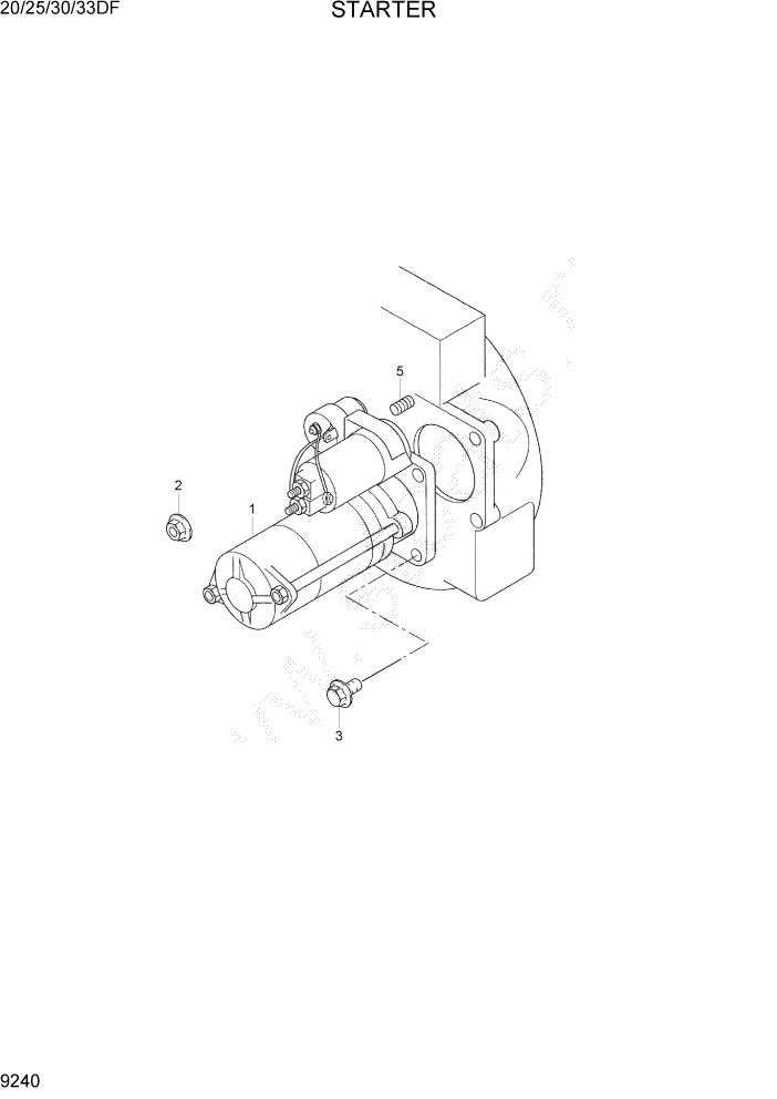 Схема запчастей Hyundai 20/25/30/33DF - PAGE 9240 STARTER ДВИГАТЕЛЬ БАЗА