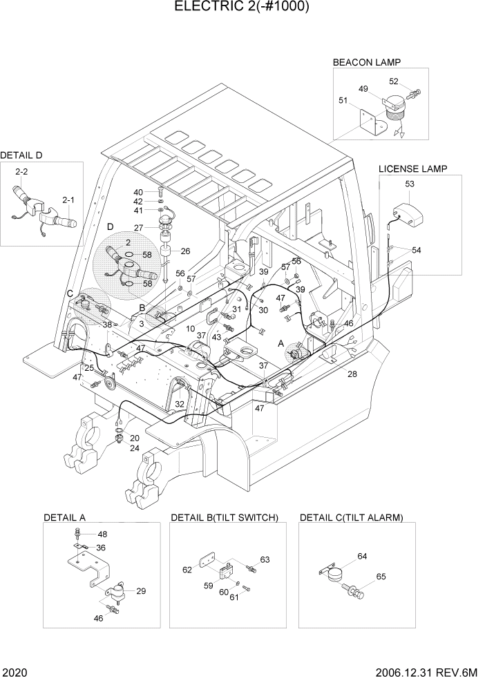 Схема запчастей Hyundai 35/40/45D-7 - PAGE 2020 ELECTRIC 2(-#1000) ЭЛЕКТРИЧЕСКАЯ СИСТЕМА