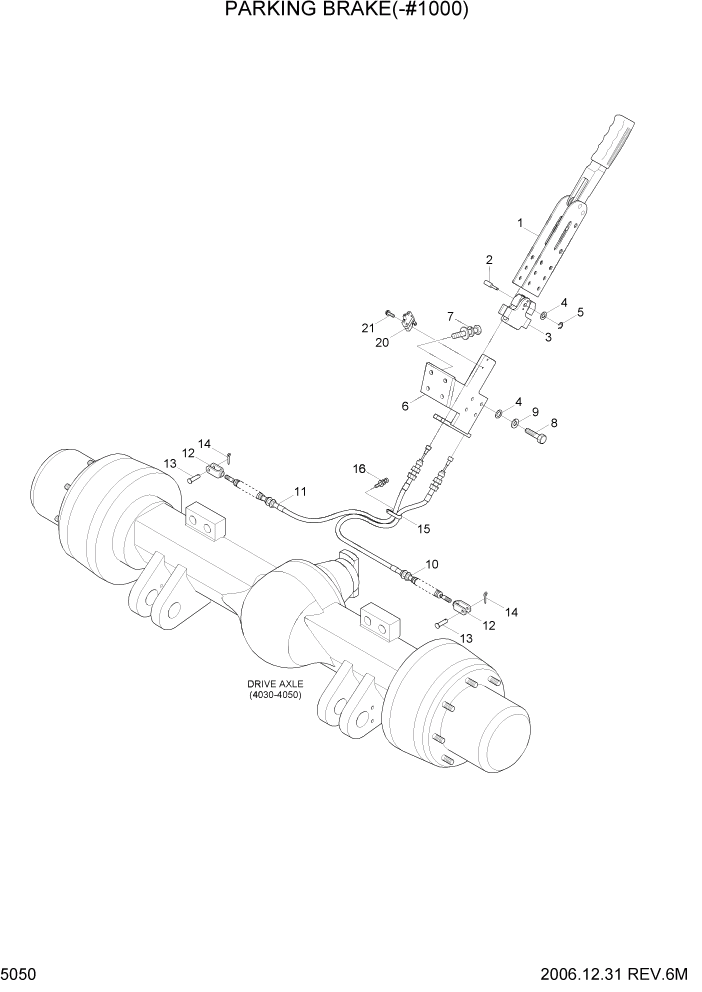 Схема запчастей Hyundai 35/40/45D-7 - PAGE 5050 PARKING BRAKE(-#1000) СИСТЕМА УПРАВЛЕНИЯ