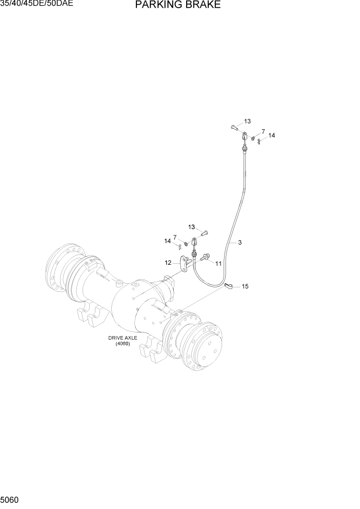 Схема запчастей Hyundai 35DE/40DE/45DE-7/50D-7AE - PAGE 5060 PARKING BRAKE СИСТЕМА УПРАВЛЕНИЯ