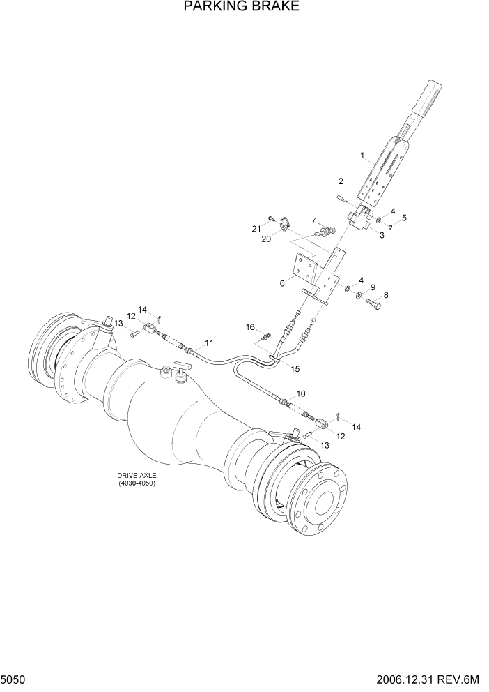 Схема запчастей Hyundai 35/40/45DS-7 - PAGE 5050 PARKING BRAKE(OLD) СИСТЕМА УПРАВЛЕНИЯ