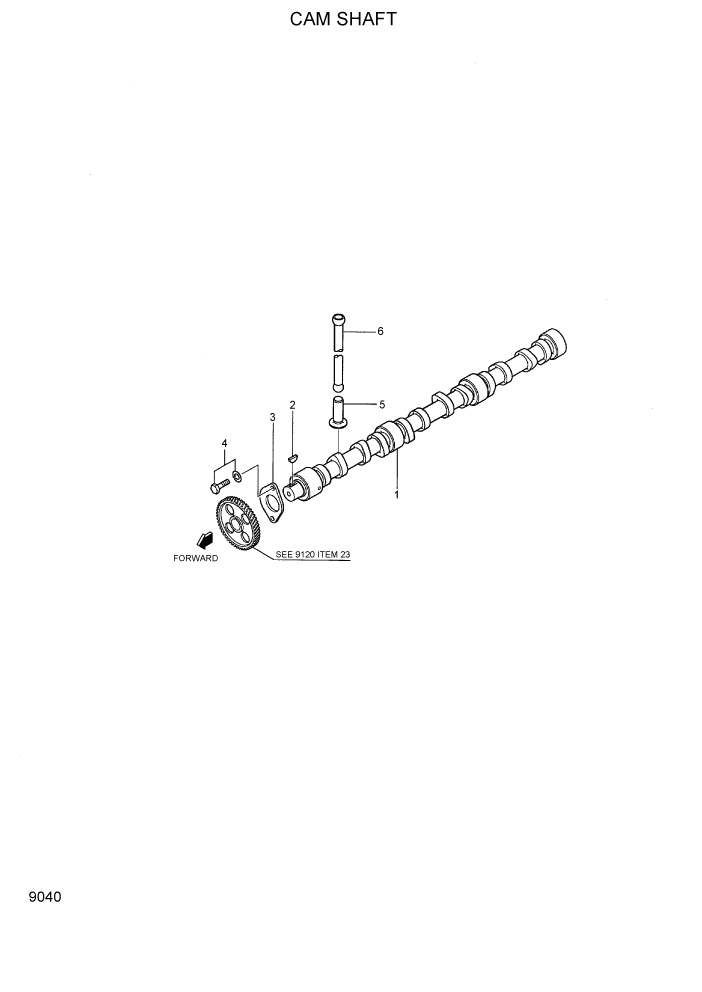 Схема запчастей Hyundai 35/40/45DS-7 - PAGE 9040 CAM SHAFT ДВИГАТЕЛЬ БАЗА