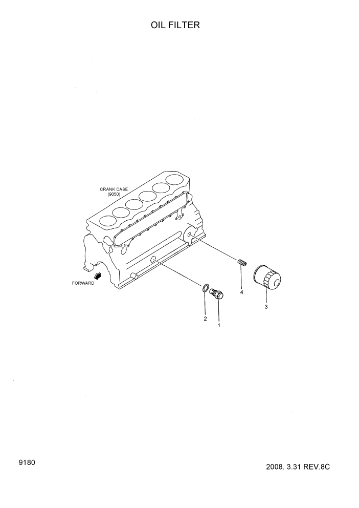Схема запчастей Hyundai 35/40/45DS-7 - PAGE 9180 OIL FILTER ДВИГАТЕЛЬ БАЗА