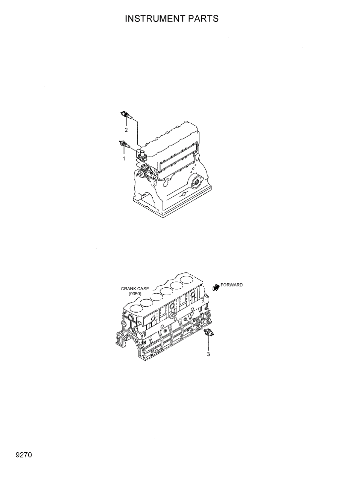 Схема запчастей Hyundai 35/40/45DS-7 - PAGE 9270 INSTRUMENTS PARTS ДВИГАТЕЛЬ БАЗА