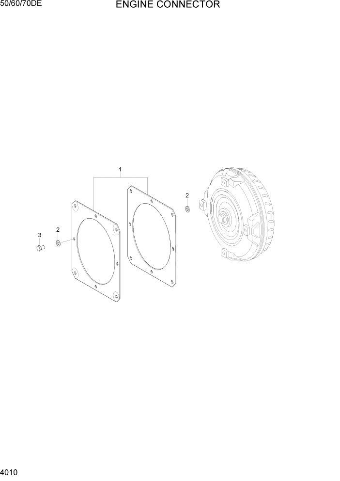 Схема запчастей Hyundai 50/60/70DE - PAGE 4010 ENGINE CONNECTOR СИЛОВАЯ СИСТЕМА