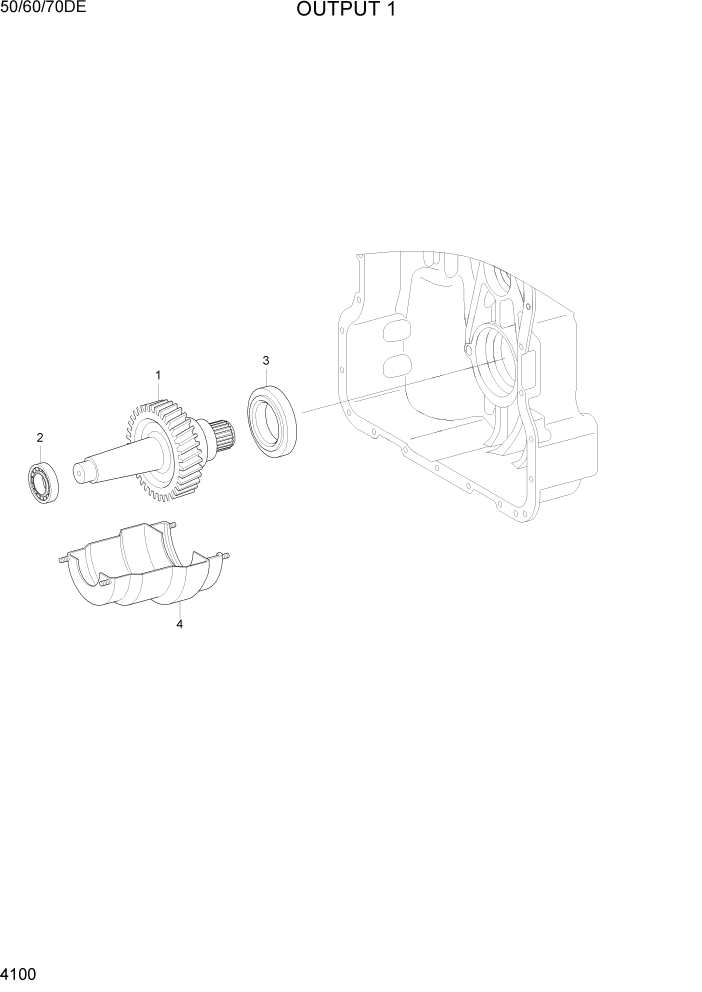 Схема запчастей Hyundai 50/60/70DE - PAGE 4100 OUTPUT 1 СИЛОВАЯ СИСТЕМА