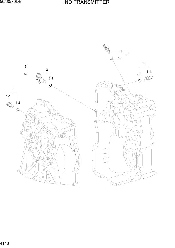 Схема запчастей Hyundai 50/60/70DE - PAGE 4140 IND TRANSMITTER СИЛОВАЯ СИСТЕМА