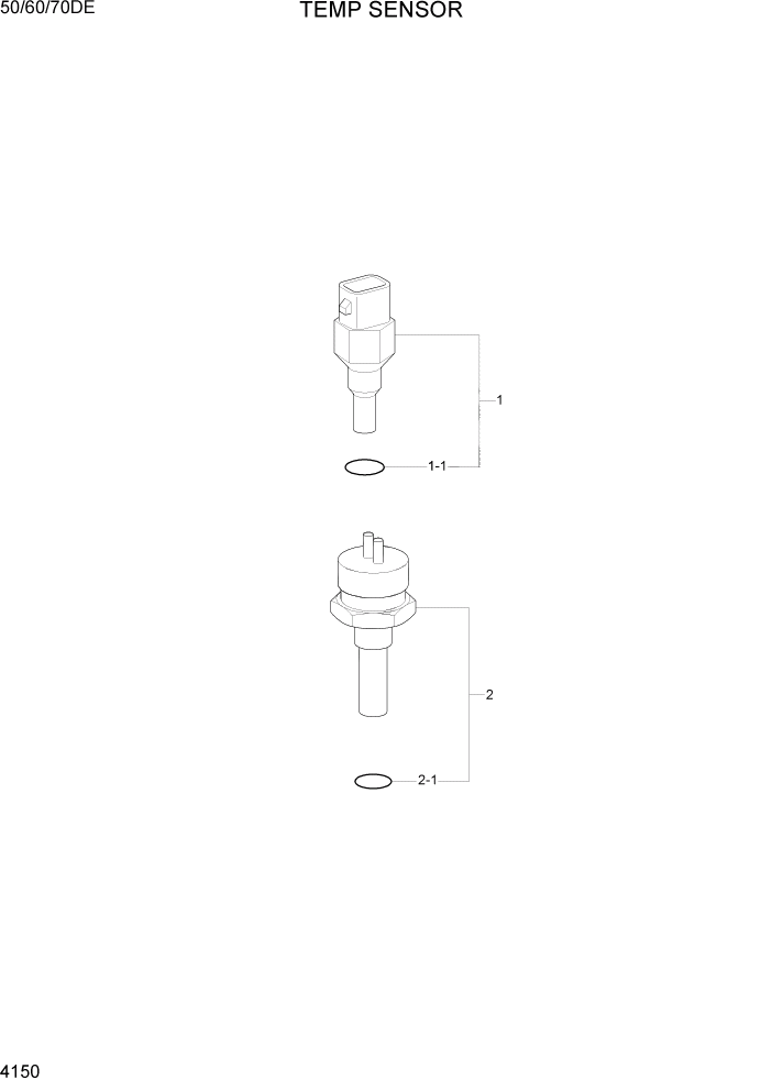 Схема запчастей Hyundai 50/60/70DE - PAGE 4150 TEMP SENSOR СИЛОВАЯ СИСТЕМА