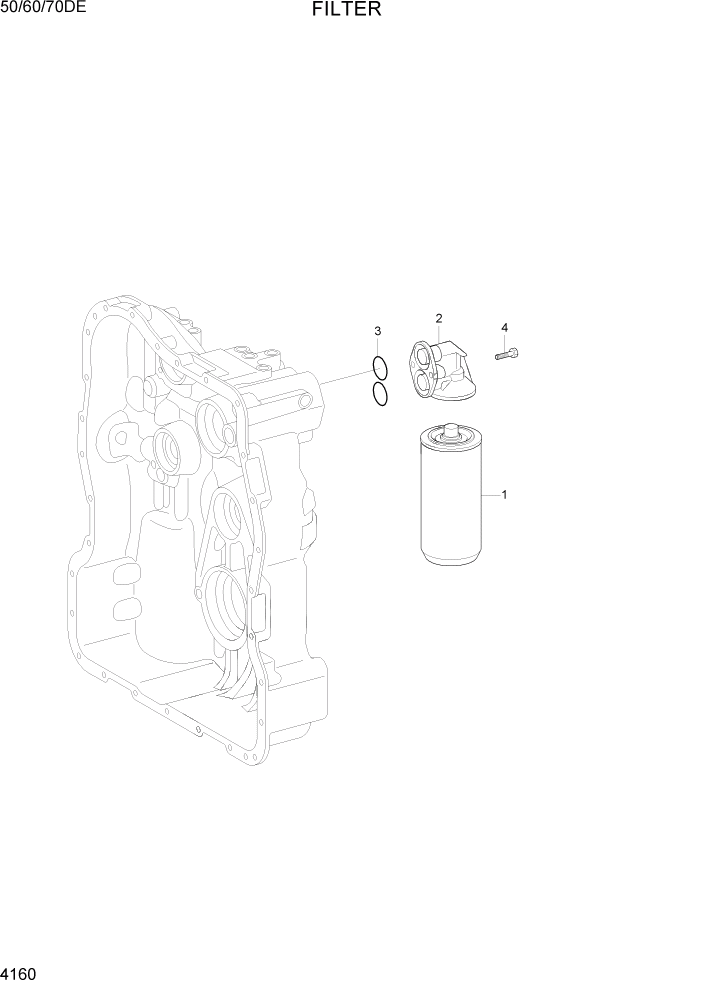 Схема запчастей Hyundai 50/60/70DE - PAGE 4160 FILTER СИЛОВАЯ СИСТЕМА