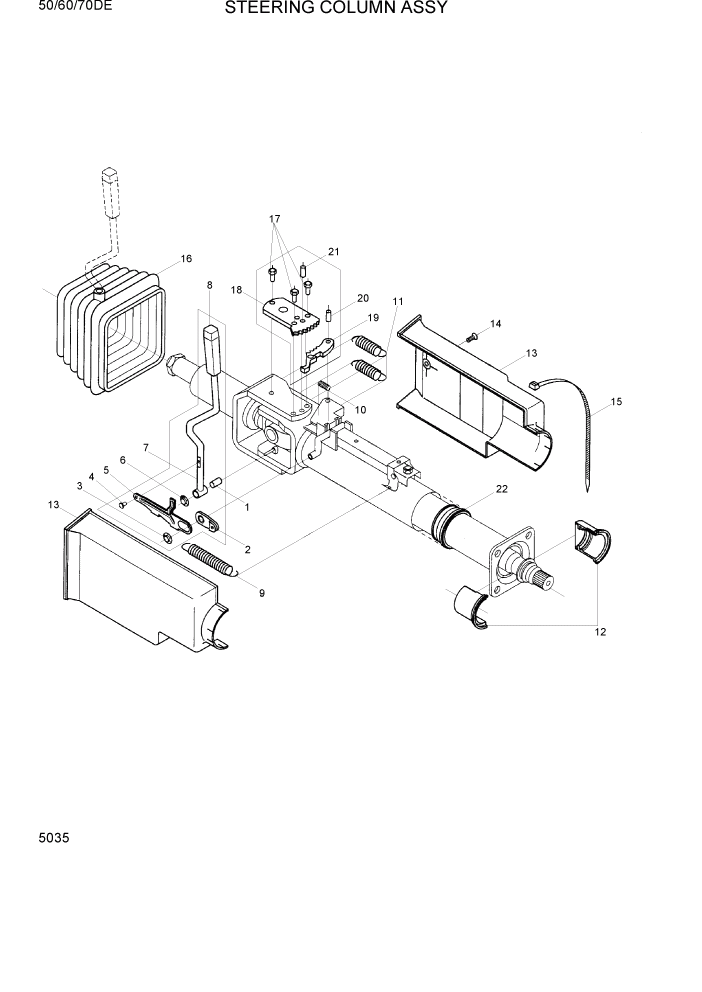 Схема запчастей Hyundai 50/60/70DE - PAGE 5035 STEERING COLUMN ASSY СИСТЕМА УПРАВЛЕНИЯ