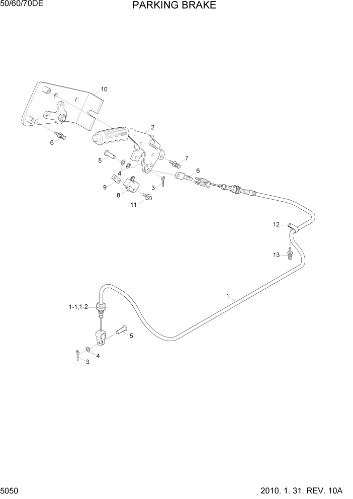 Схема запчастей Hyundai 50/60/70DE - PAGE 5050 PARKING BRAKE СИСТЕМА УПРАВЛЕНИЯ