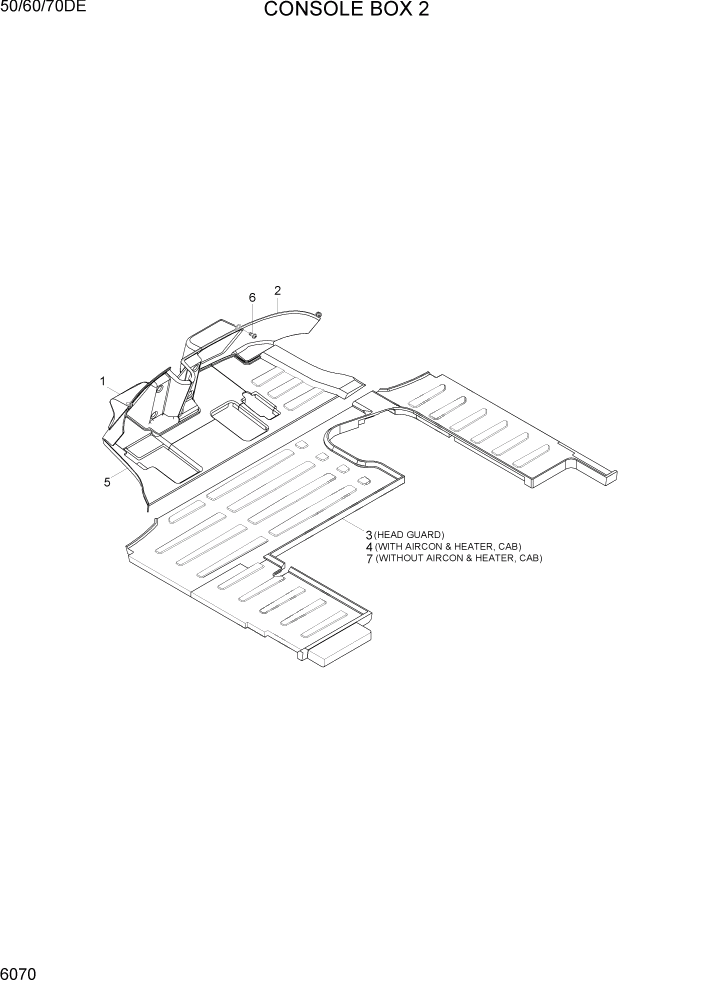 Схема запчастей Hyundai 50/60/70DE - PAGE 6070 CONSOLE BOX 2 СТРУКТУРА