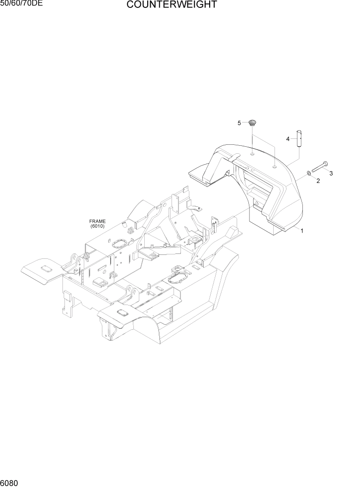 Схема запчастей Hyundai 50/60/70DE - PAGE 6080 COUNTERWEIGHT СТРУКТУРА