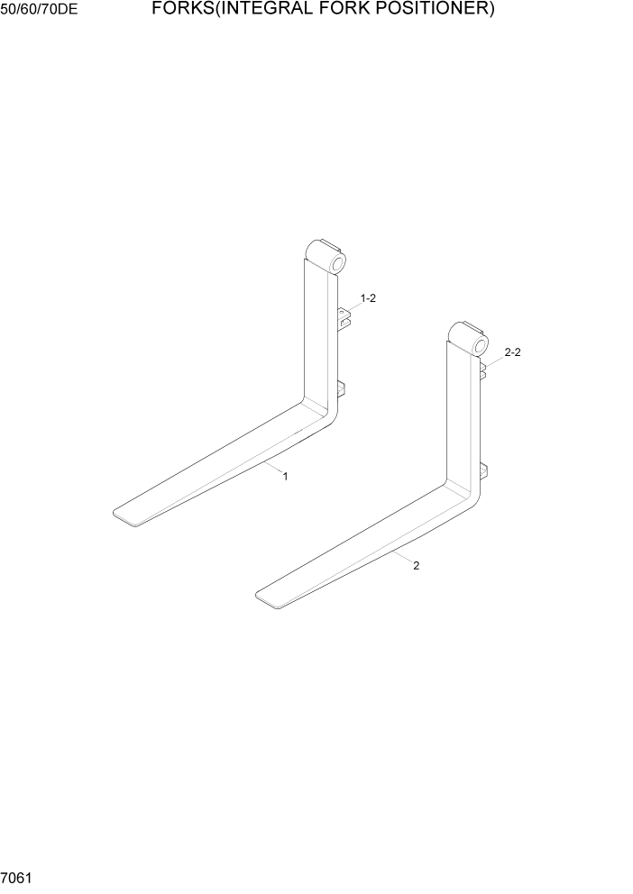 Схема запчастей Hyundai 50/60/70DE - PAGE 7061 FORKS(INTEGRAL FORK POSITIONER) РАБОЧЕЕ ОБОРУДОВАНИЕ