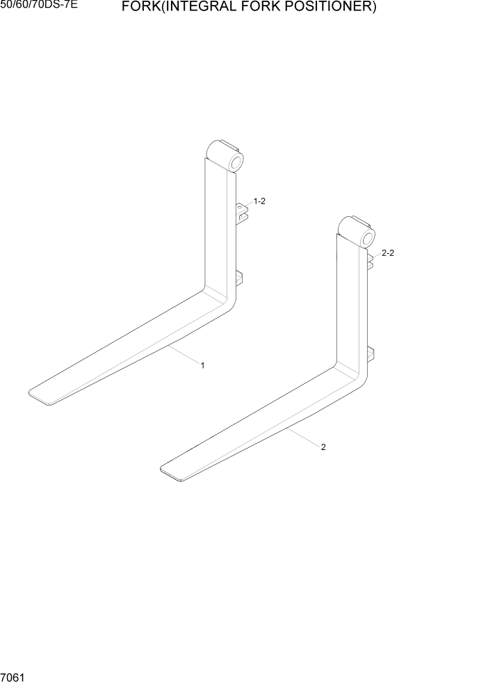 Схема запчастей Hyundai 50/60/70DS-7E - PAGE 7061 FORK(INTEGRAL FORK POSITIONER) РАБОЧЕЕ ОБОРУДОВАНИЕ